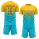 Custom Lakes Blue Gold-Purple Sublimation Soccer Uniform Jersey Custom Lakes Blue Gold-Purple Sublimation Soccer Uniform Jersey