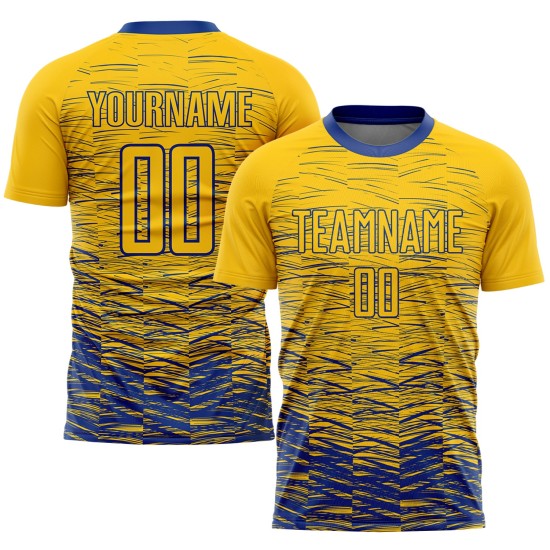 Custom Yellow Royal Sublimation Soccer Uniform Jersey Custom Yellow Royal Sublimation Soccer Uniform Jersey