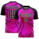 Custom Hot Pink Black-White Waves Sublimation Soccer Uniform Jersey Custom Hot Pink Black-White Waves Sublimation Soccer Uniform Jersey