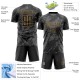 Custom Black Gray-Old Gold Abstract Grunge Art Sublimation Soccer Uniform Jersey Custom Black Gray-Old Gold Abstract Grunge Art Sublimation Soccer Uniform Jersey