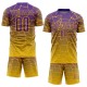 Custom Gold Purple Lines Sublimation Soccer Uniform Jersey Custom Gold Purple Lines Sublimation Soccer Uniform Jersey