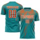 Custom Teal Orange-White Sublimation Soccer Uniform Jersey Custom Teal Orange-White Sublimation Soccer Uniform Jersey