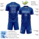 Custom Royal White Geometric Shapes Sublimation Soccer Uniform Jersey Custom Royal White Geometric Shapes Sublimation Soccer Uniform Jersey
