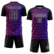 Custom Black Purple-Pink Lines Sublimation Soccer Uniform Jersey Custom Black Purple-Pink Lines Sublimation Soccer Uniform Jersey