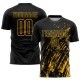 Custom Black Gold Sublimation Soccer Uniform Jersey Custom Black Gold Sublimation Soccer Uniform Jersey