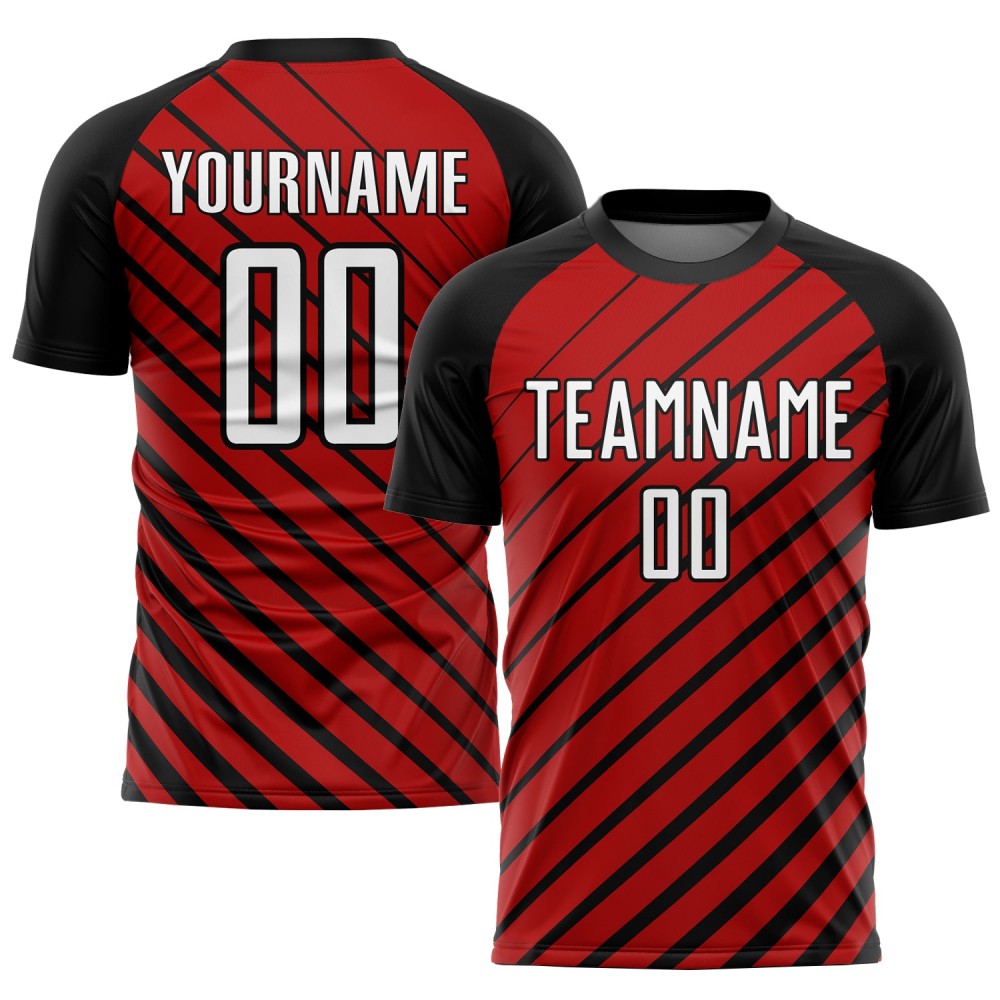 Custom Red White-Black Sublimation Soccer Uniform Jersey Custom Red White-Black Sublimation Soccer Uniform Jersey