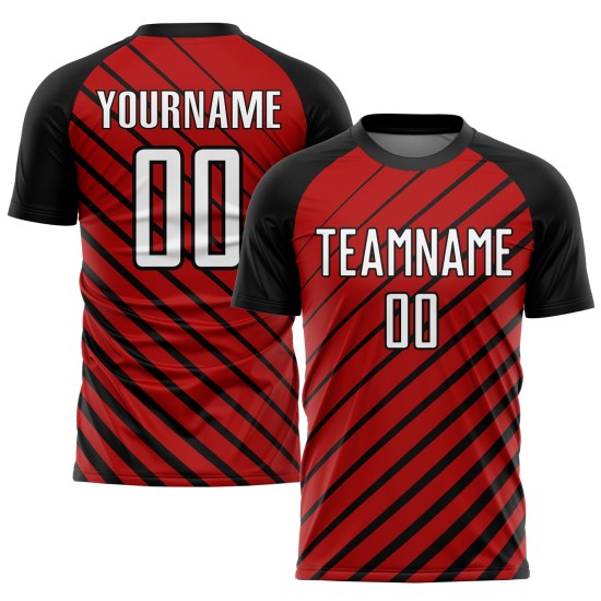 Custom Red White-Black Sublimation Soccer Uniform Jersey Custom Red White-Black Sublimation Soccer Uniform Jersey