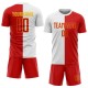 Custom White Red-Gold Sublimation Split Fashion Soccer Uniform Jersey Custom White Red-Gold Sublimation Split Fashion Soccer Uniform Jersey