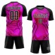 Custom Hot Pink Black-White Waves Sublimation Soccer Uniform Jersey Custom Hot Pink Black-White Waves Sublimation Soccer Uniform Jersey