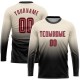 Custom Cream Crimson-Black Sublimation Long Sleeve Fade Fashion Soccer Uniform Jersey Custom Cream Crimson-Black Sublimation Long Sleeve Fade Fashion Soccer Uniform Jersey