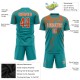 Custom Teal Orange-White Sublimation Soccer Uniform Jersey Custom Teal Orange-White Sublimation Soccer Uniform Jersey
