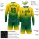 Custom Gold Kelly Green Sublimation Long Sleeve Fade Fashion Soccer Uniform Jersey Custom Gold Kelly Green Sublimation Long Sleeve Fade Fashion Soccer Uniform Jersey