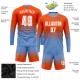 Custom Orange White-Light Blue Sublimation Long Sleeve Fade Fashion Soccer Uniform Jersey Custom Orange White-Light Blue Sublimation Long Sleeve Fade Fashion Soccer Uniform Jersey