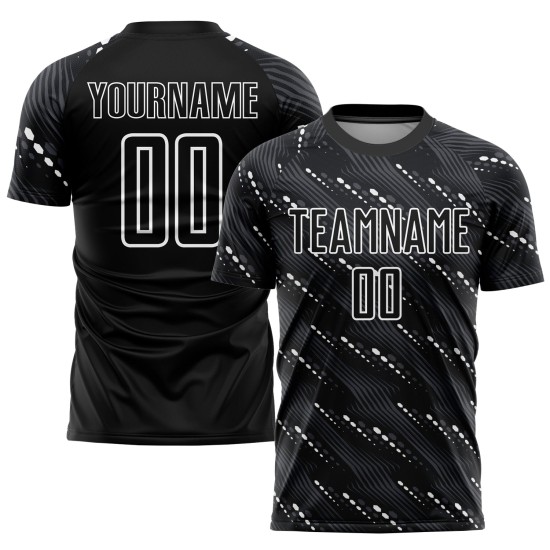 Custom Black White Sublimation Soccer Uniform Jersey Custom Black White Sublimation Soccer Uniform Jersey