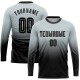 Custom Silver Black Sublimation Long Sleeve Fade Fashion Soccer Uniform Jersey Custom Silver Black Sublimation Long Sleeve Fade Fashion Soccer Uniform Jersey