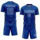 Custom Royal White Geometric Shapes Sublimation Soccer Uniform Jersey Custom Royal White Geometric Shapes Sublimation Soccer Uniform Jersey
