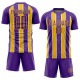 Custom Purple Gold-White Stripes Sublimation Soccer Uniform Jersey Custom Purple Gold-White Stripes Sublimation Soccer Uniform Jersey