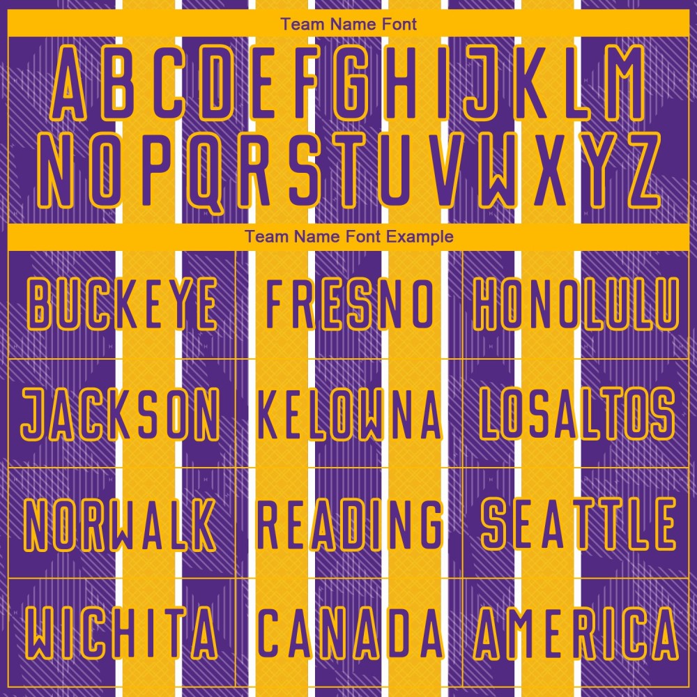Custom Purple Gold-White Stripes Sublimation Soccer Uniform Jersey Custom Purple Gold-White Stripes Sublimation Soccer Uniform Jersey