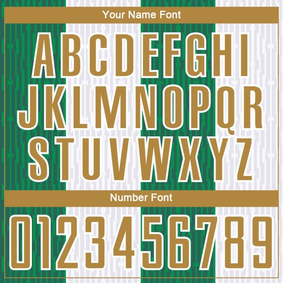 Custom White Old Gold-Kelly Green Sublimation Soccer Uniform Jersey Custom White Old Gold-Kelly Green Sublimation Soccer Uniform Jersey