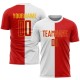 Custom White Red-Gold Sublimation Split Fashion Soccer Uniform Jersey Custom White Red-Gold Sublimation Split Fashion Soccer Uniform Jersey