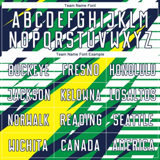 Custom Green White Yellow-Navy Sublimation Soccer Uniform Jersey Custom Green White Yellow-Navy Sublimation Soccer Uniform Jersey