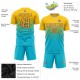 Custom Lakes Blue Gold-Purple Sublimation Soccer Uniform Jersey Custom Lakes Blue Gold-Purple Sublimation Soccer Uniform Jersey