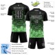 Custom Black Pea Green-White Line Sublimation Soccer Uniform Jersey Custom Black Pea Green-White Line Sublimation Soccer Uniform Jersey