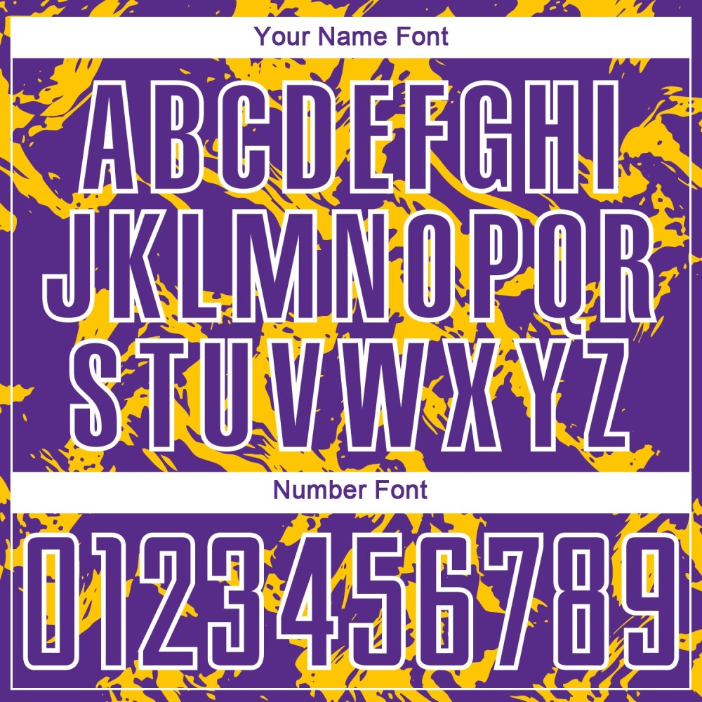 Custom Purple Gold-White Abstract Fluid Sublimation Soccer Uniform Jersey Custom Purple Gold-White Abstract Fluid Sublimation Soccer Uniform Jersey