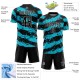 Custom Black Lakes Blue-White Splash Sublimation Soccer Uniform Jersey Custom Black Lakes Blue-White Splash Sublimation Soccer Uniform Jersey