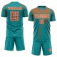 Custom Teal Orange-White Sublimation Soccer Uniform Jersey Custom Teal Orange-White Sublimation Soccer Uniform Jersey