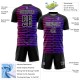 Custom Black Purple-Pink Lines Sublimation Soccer Uniform Jersey Custom Black Purple-Pink Lines Sublimation Soccer Uniform Jersey