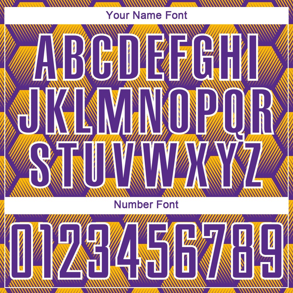 Custom Purple Gold-White Hexagons Pattern Sublimation Soccer Uniform Jersey Custom Purple Gold-White Hexagons Pattern Sublimation Soccer Uniform Jersey