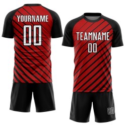 Custom Red White-Black Sublimation Soccer Uniform Jersey Custom Red White-Black Sublimation Soccer Uniform Jersey