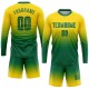 Custom Gold Kelly Green Sublimation Long Sleeve Fade Fashion Soccer Uniform Jersey Custom Gold Kelly Green Sublimation Long Sleeve Fade Fashion Soccer Uniform Jersey