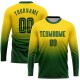 Custom Gold Green Sublimation Long Sleeve Fade Fashion Soccer Uniform Jersey Custom Gold Green Sublimation Long Sleeve Fade Fashion Soccer Uniform Jersey