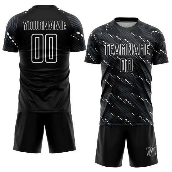 Custom Black White Sublimation Soccer Uniform Jersey Custom Black White Sublimation Soccer Uniform Jersey