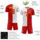 Custom White Red-Gold Sublimation Split Fashion Soccer Uniform Jersey Custom White Red-Gold Sublimation Split Fashion Soccer Uniform Jersey