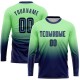 Custom Pea Green Navy Sublimation Long Sleeve Fade Fashion Soccer Uniform Jersey Custom Pea Green Navy Sublimation Long Sleeve Fade Fashion Soccer Uniform Jersey