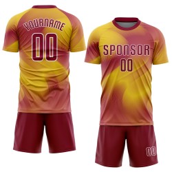 Custom Gold Crimson-White Sublimation Soccer Uniform Jersey Custom Gold Crimson-White Sublimation Soccer Uniform Jersey