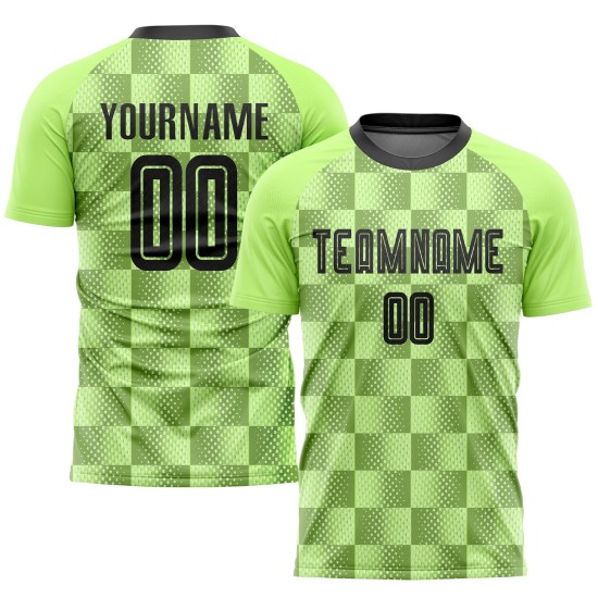 Custom Neon Green Black Third Sublimation Soccer Uniform Jersey Custom Neon Green Black Third Sublimation Soccer Uniform Jersey