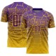 Custom Gold Purple Lines Sublimation Soccer Uniform Jersey Custom Gold Purple Lines Sublimation Soccer Uniform Jersey