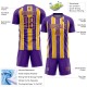 Custom Purple Gold-White Stripes Sublimation Soccer Uniform Jersey Custom Purple Gold-White Stripes Sublimation Soccer Uniform Jersey