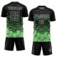 Custom Black Pea Green-White Line Sublimation Soccer Uniform Jersey Custom Black Pea Green-White Line Sublimation Soccer Uniform Jersey
