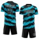 Custom Black Lakes Blue-White Splash Sublimation Soccer Uniform Jersey Custom Black Lakes Blue-White Splash Sublimation Soccer Uniform Jersey